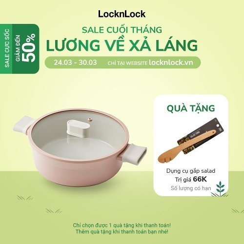 CSU1242PIK - Nồi thấp Suit LocknLock, 24CM - Màu Pink