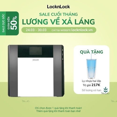 ENC516BLK - Cân sức khỏe điện tử Lock&amp;Lock dùng trong gia đình - 180kg