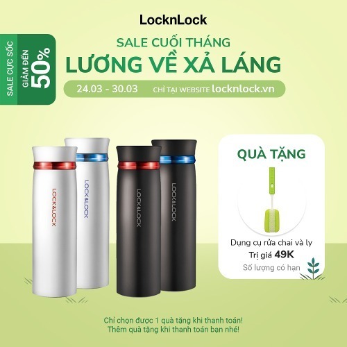 Bình giữ nhiệt Lock&amp;Lock Feather Light 450ml - LHC4131