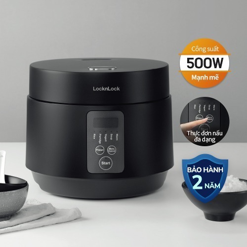 Nồi cơm điện Lock&amp;Lock Compact Rice Cooker 1.2L màu đen EJR346BLK