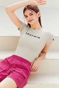 XA5203T / NEW COLOR Heva Crop Top_Mellow Gray