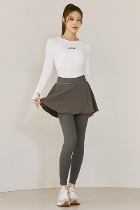 XP9220G Pique Flare Skirt Leggings_Dope Gray