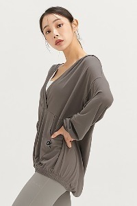 XA5441G Loose Fit Cover-up Hood_Cinnamon Bun