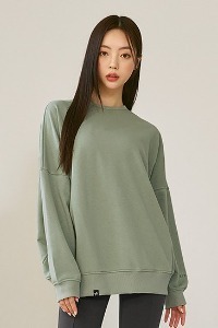 XA5433G Back Open Loose Fit Sweatshirt_Shimmer Sage
