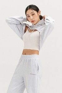 XA5440G Layered Hood Sweatshirt_Light Melange