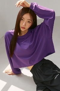 XA5434G Balloon Crop T-shirt_Royal Purple