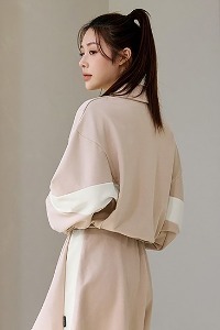 XA5442G Color Point Half Zip-up Sweatshirt_Beige Bean